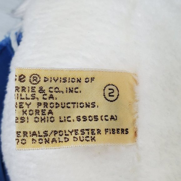 Vintage Disney Donald Duck Plush Happy Birthday 50 Years Applause Korea Sailor - Picture 12 of 12